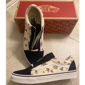 Old Skool Vans with Flowers